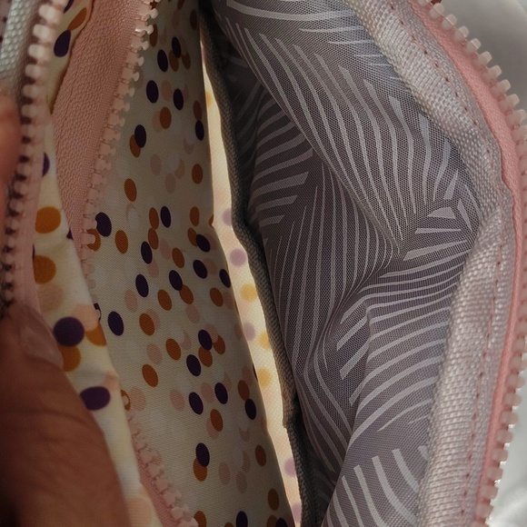 SPORT Pink Polka Dot Crossbody Bum Bag Multiple Zip Pockets - Picture 8 of 10